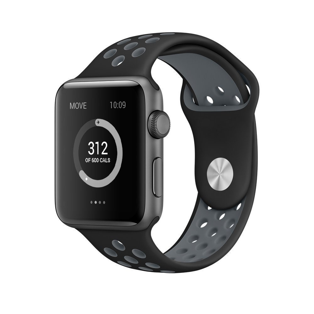 Atmungsaktive Hohllöcher Silikonarmband Für Apple Watch-Serie 3/2/1 42mm - Grau-2