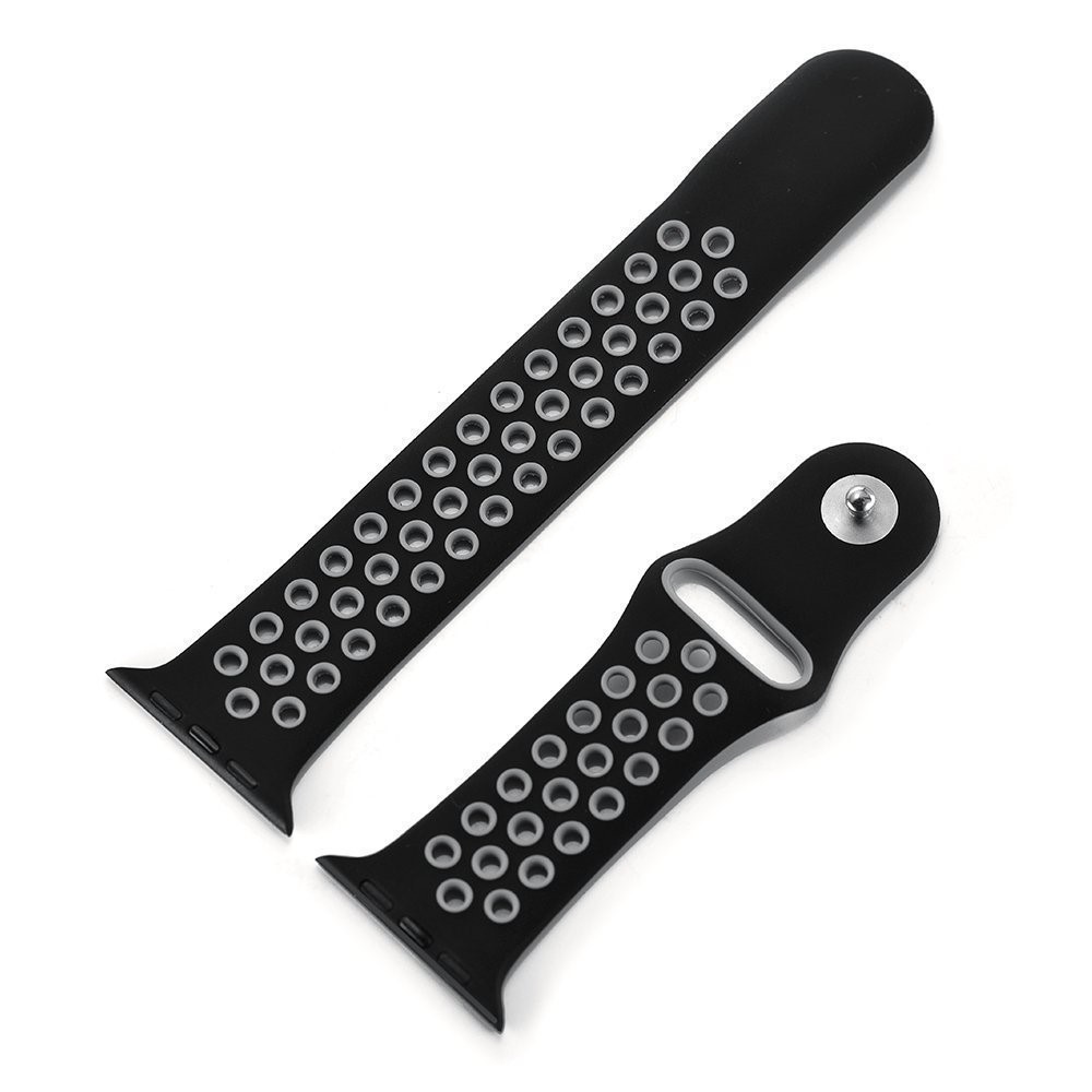 Atmungsaktive Hohllöcher Silikonarmband Für Apple Watch-Serie 3/2/1 42mm - Grau-4