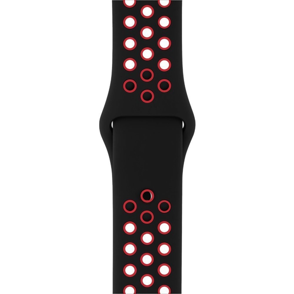 Breathable Hollow Holes Silicone Watch Band Replacement for Apple Watch Series 5 4 44mm, Series 3 / 2 / 1 42mm - Red-6