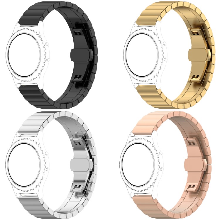 Butterfly Clasp Stainless Steel Watch Strap for Samsung Gear Sport - Gold Color-4