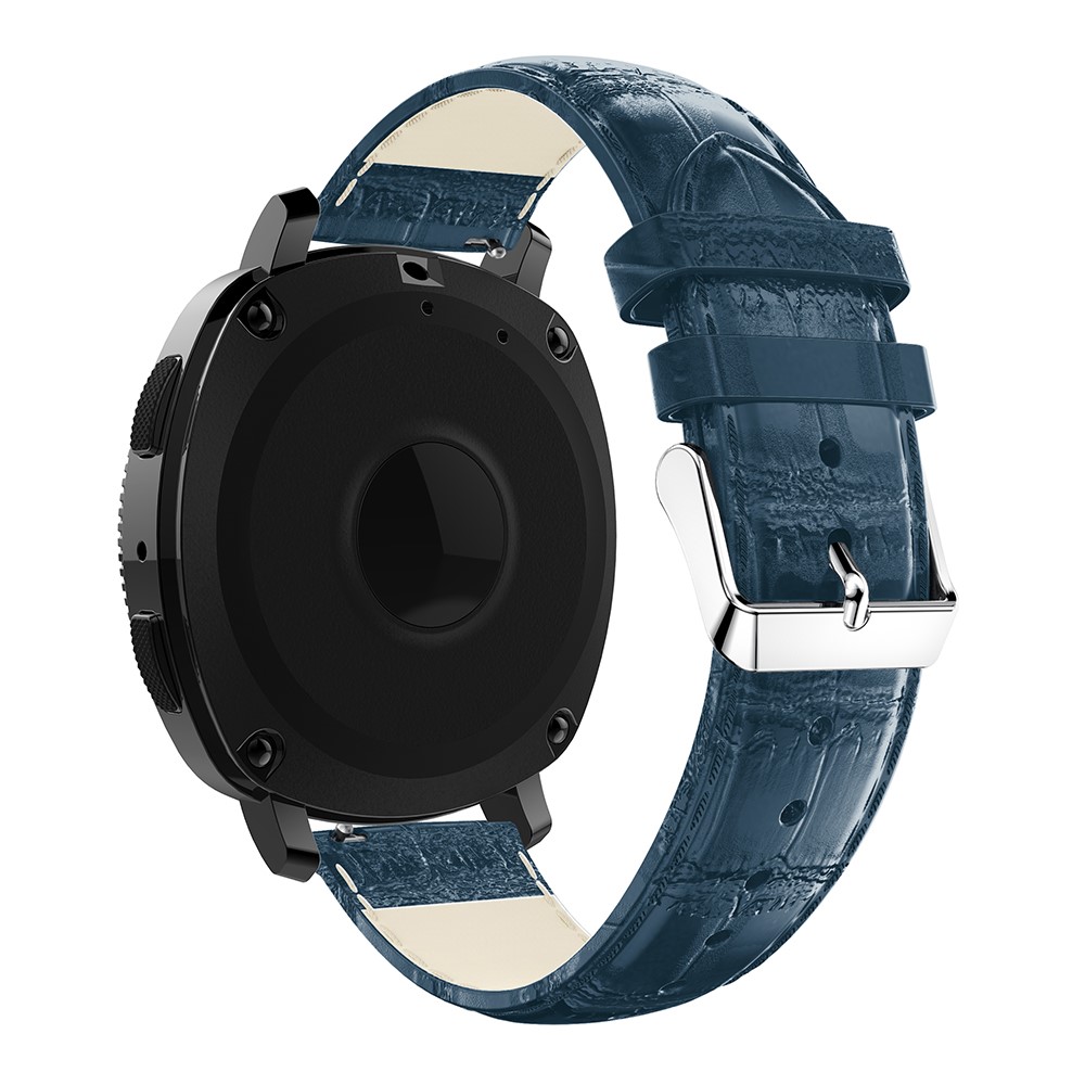 Crocodile Texture Genuine Leather Watch Replacement Band for Samsung Galaxy Gear Sport - Blue-2