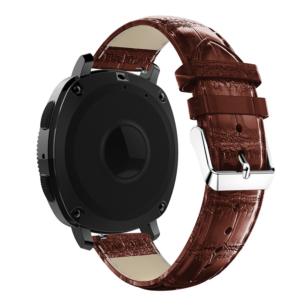 Crocodile Texture Genuine Leather Watch Replacement Strap for Samsung Galaxy Gear Sport - Brown-2