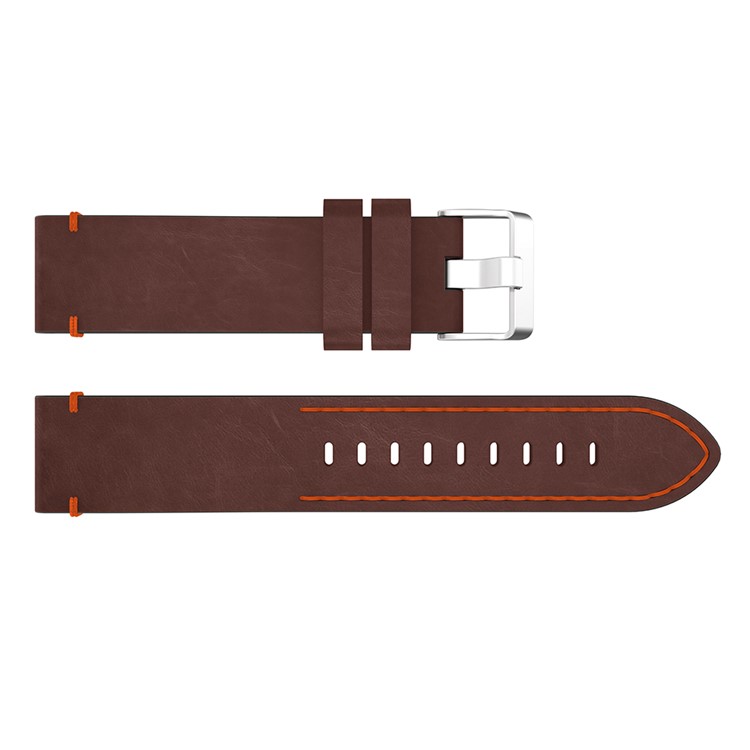 Nähen Echte Leder Uhr Ersatz Band Für Samsung Galaxy Gear Sport - Kaffee / Orangefarbene Naht-4