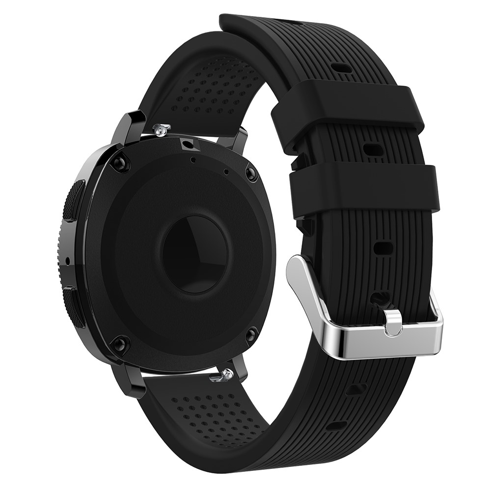 20mm Fronzée Rides Texture Bande De Montre En Silicone Souple Pour Samsung Galaxy Gear Sport - Noir-2