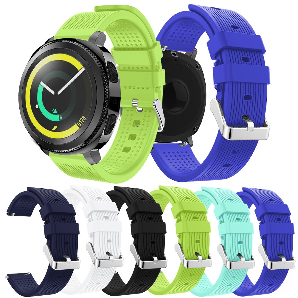 20mm Fronzée Rides Texture Bande De Montre En Silicone Souple Pour Samsung Galaxy Gear Sport - Noir-5