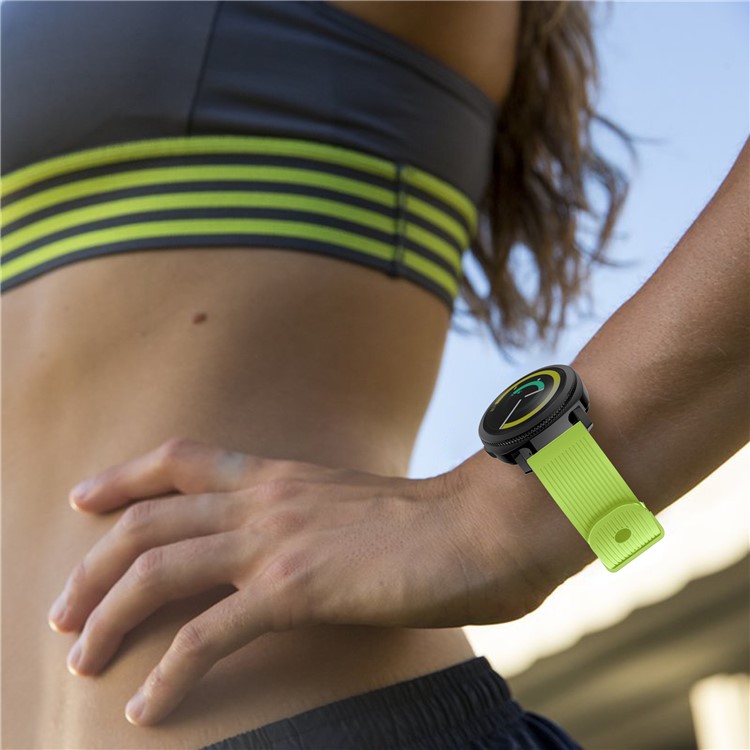 Forehead Wrinkles Texture Soft Silicone Watch Wrist Band for Samsung Galaxy Gear Sport - Green-5