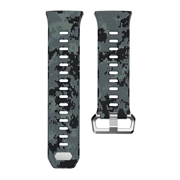 Soft Silicone Camouflage Watch Strap for Fitbit Ionic - Black / Camouflage-4