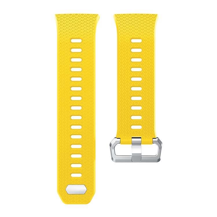 Herringbone Texture Soft Silicone Watch Wrist Band for Fitbit Ionic - Yellow-4