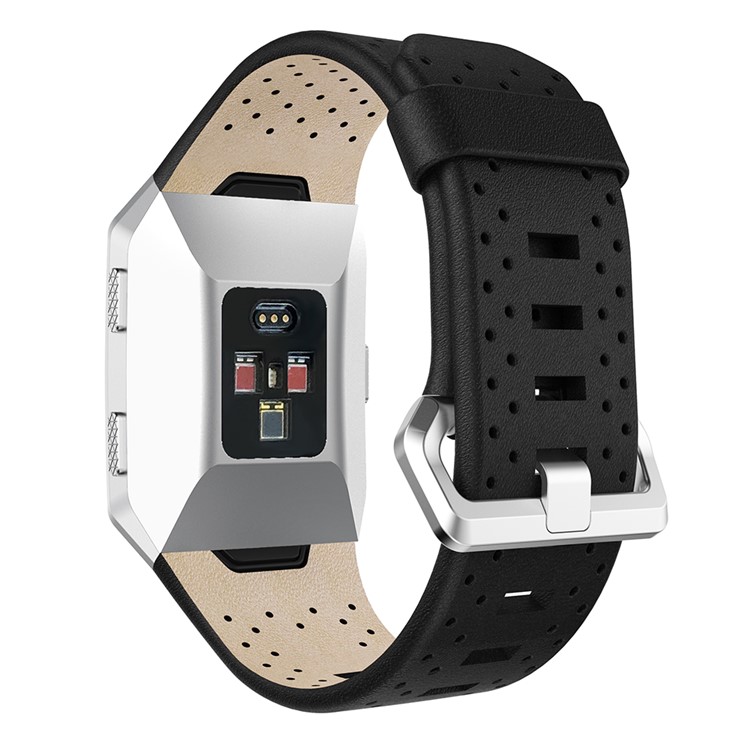 Correa De Repuesto De Reloj De Cuero Genuino Para Fitbit Iónico - Negro-2