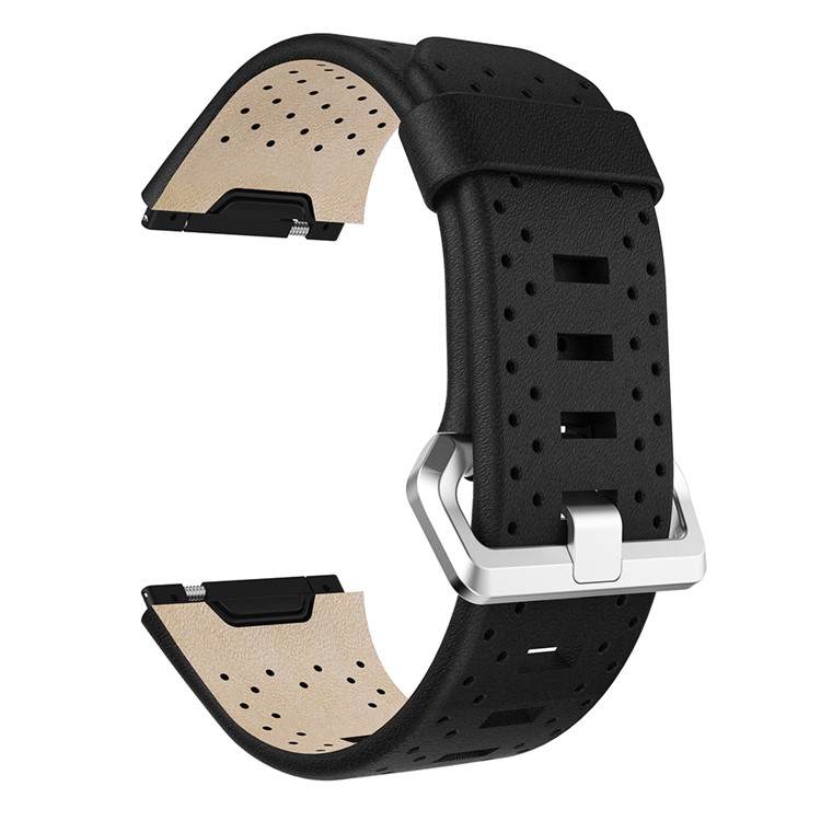 Correa De Repuesto De Reloj De Cuero Genuino Para Fitbit Iónico - Negro-3