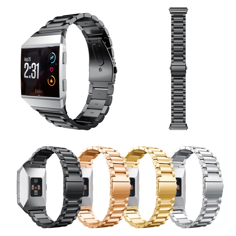 Elegant Stainless Steel Watch Band Replacement 18mm for Fitbit Ionic - Black-5
