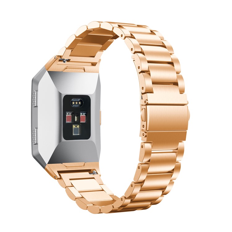 Stainless Steel Bracelet Strap Watch Band Replacement 18mm for Fitbit Ionic - Rose Gold Color-2