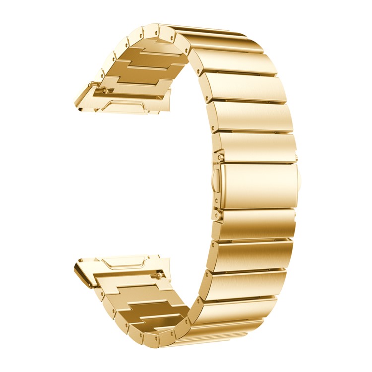 Classic Stainless Steel Watch Wrist Band + Connector for Fitbit Ionic - Gold Color-1