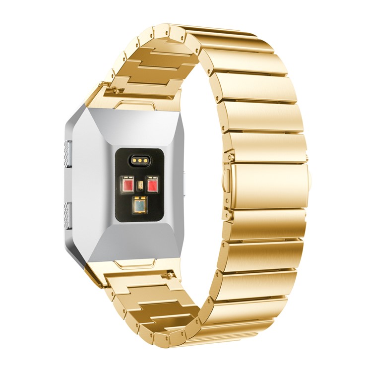 Classic Stainless Steel Watch Wrist Band + Connector for Fitbit Ionic - Gold Color-2