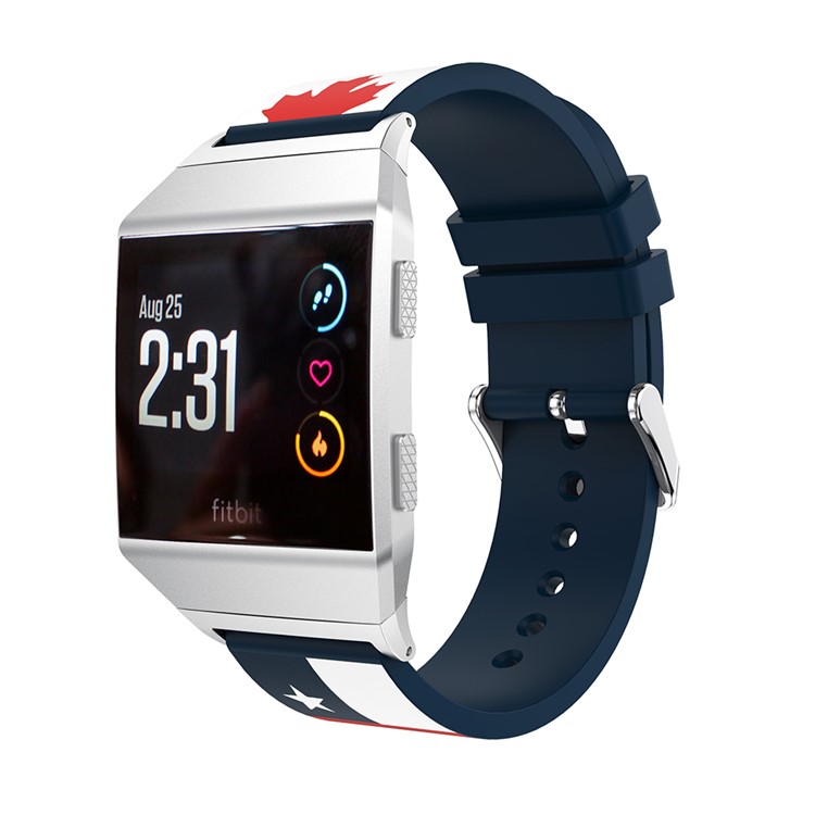For Fitbit Ionic Multiple Flags Pattern Silicone Watch Band Strap with Connector 22cm-1