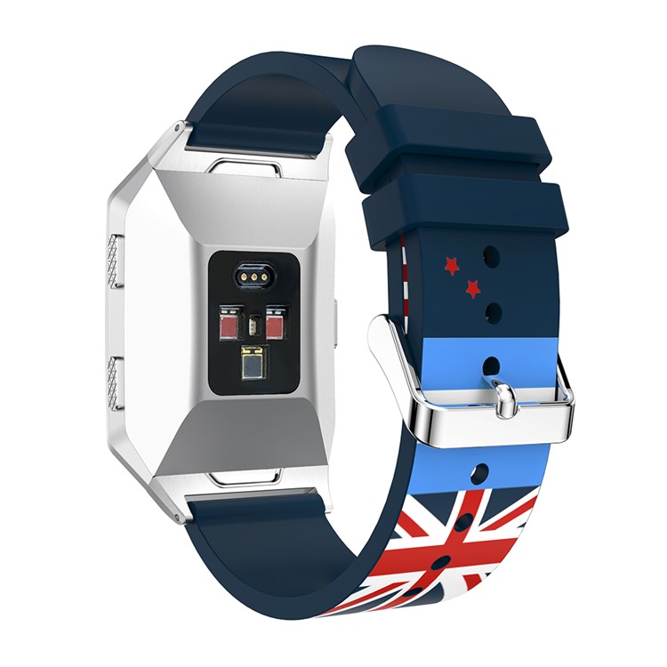 For Fitbit Ionic Multiple Flags Pattern Silicone Watch Band Strap with Connector 22cm-2