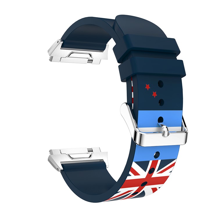For Fitbit Ionic Multiple Flags Pattern Silicone Watch Band Strap with Connector 22cm-3