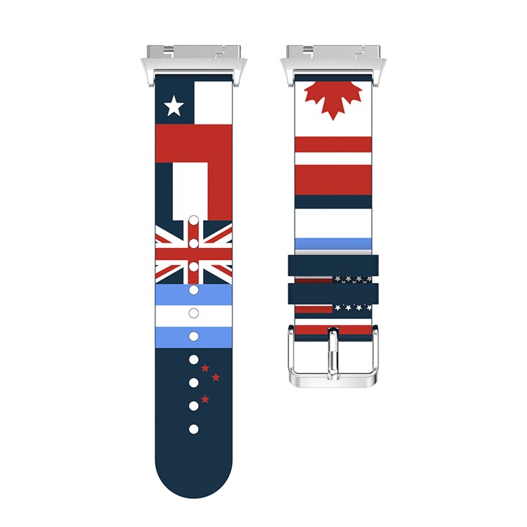 For Fitbit Ionic Multiple Flags Pattern Silicone Watch Band Strap with Connector 22cm-4