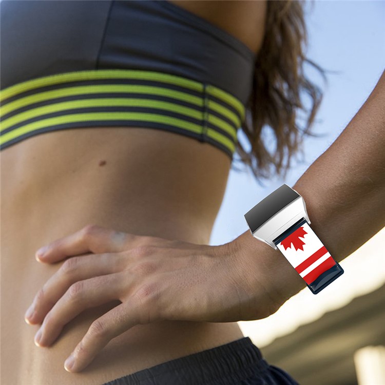 For Fitbit Ionic Multiple Flags Pattern Silicone Watch Band Strap with Connector 22cm-5