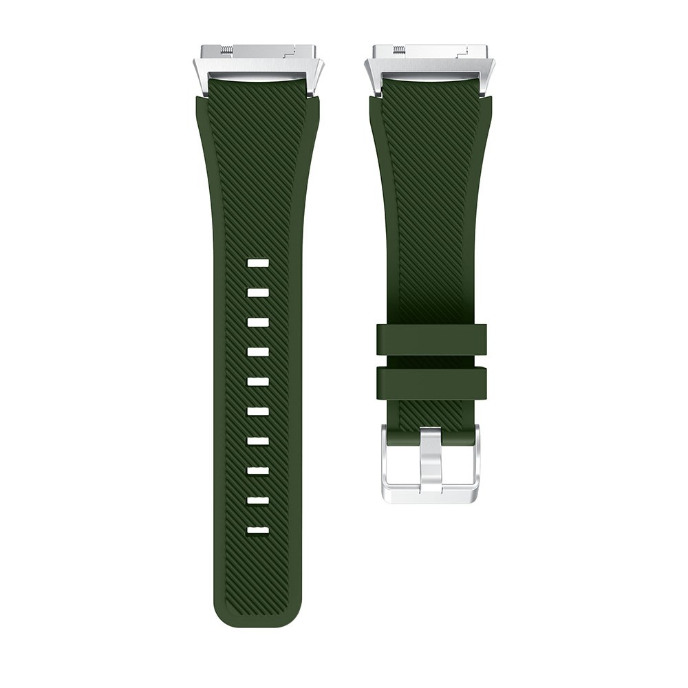 For Fitbit Ionic Twill Texture Silicone Watch Bracelet Band with Connector 22mm - Army Green-4