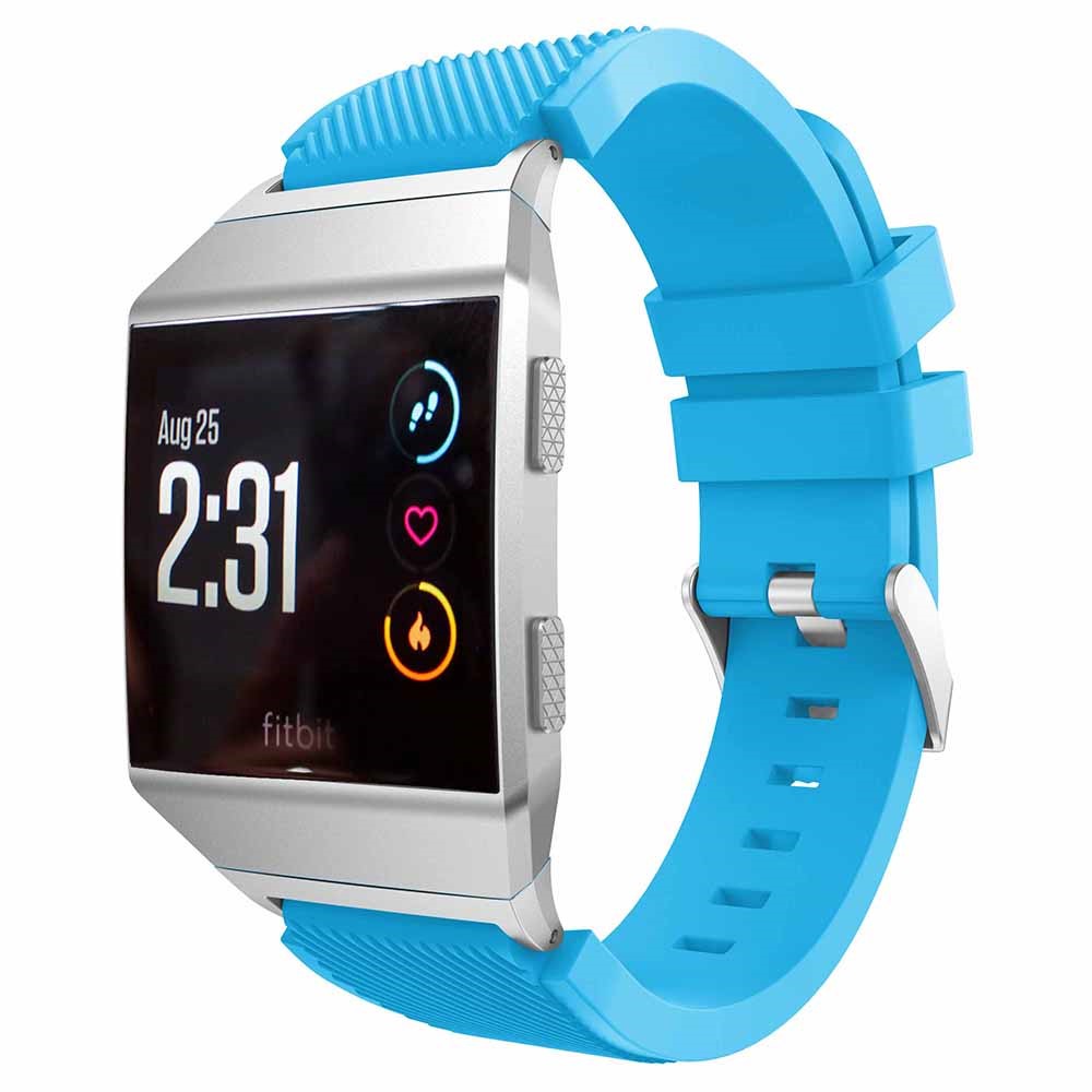 For Fitbit Ionic Twill Texture Silicone Wrist Watch Band with Connector 22mm - Baby Blue-1