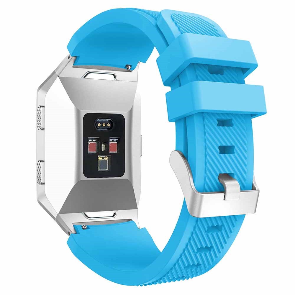 For Fitbit Ionic Twill Texture Silicone Wrist Watch Band with Connector 22mm - Baby Blue-2