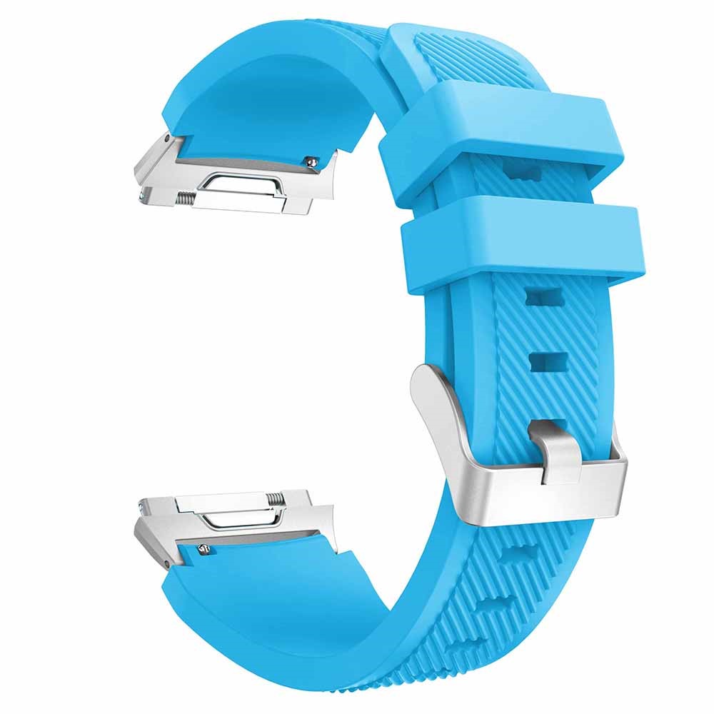 For Fitbit Ionic Twill Texture Silicone Wrist Watch Band with Connector 22mm - Baby Blue-3