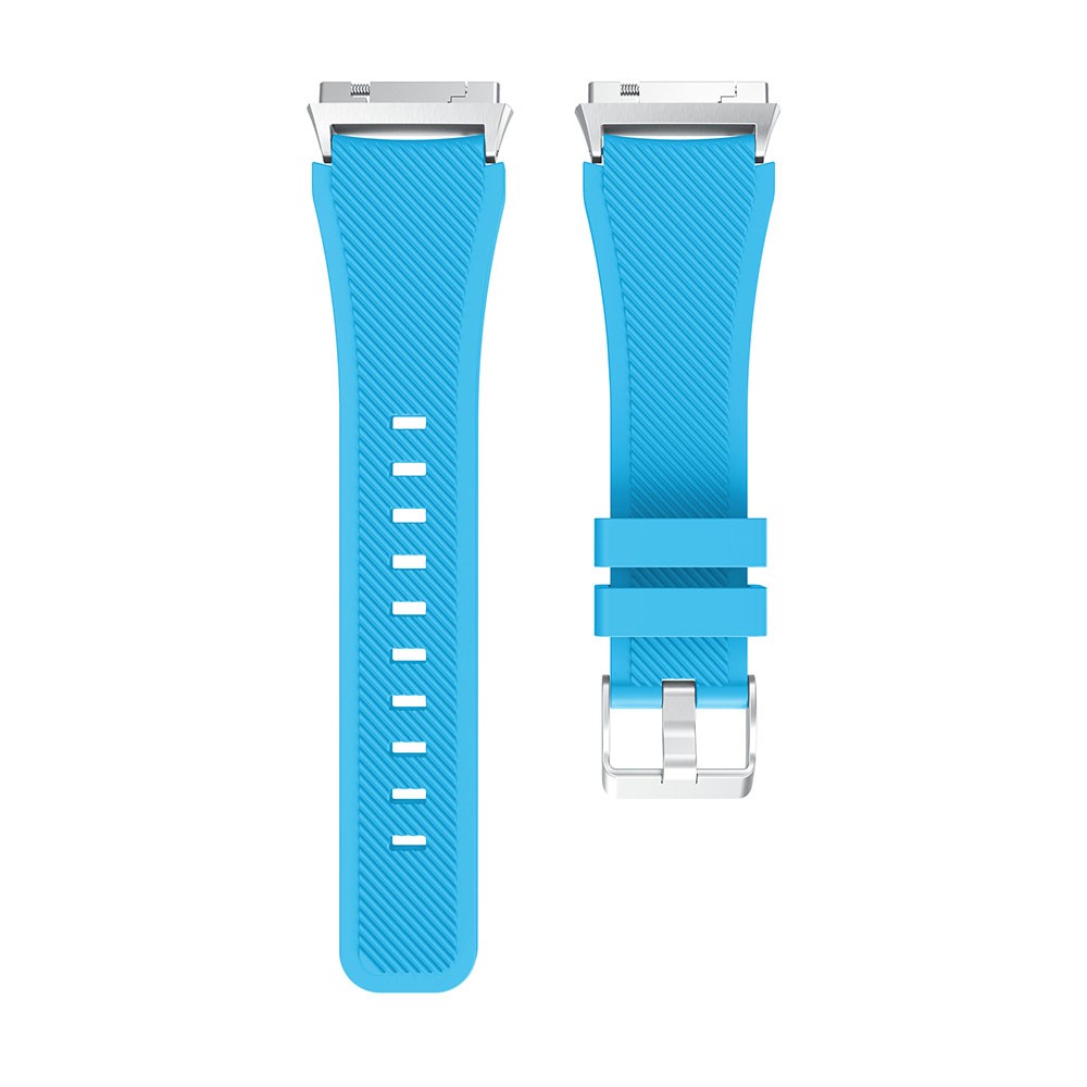 For Fitbit Ionic Twill Texture Silicone Wrist Watch Band with Connector 22mm - Baby Blue-4