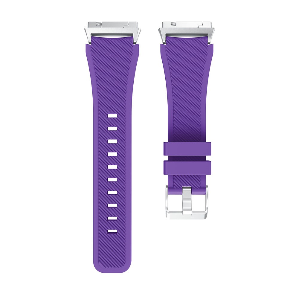 For Fitbit Ionic 22mm Twill Texture Soft Silicone Wrist Watch Bracelet with Connector - Purple-4