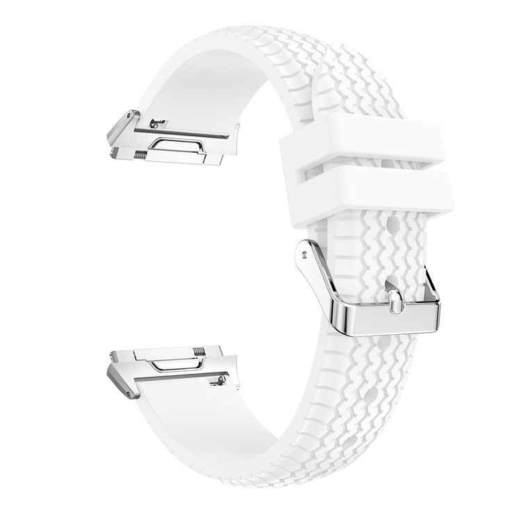 Cool Tire Pattern Adjustable Silicone Watch Band Replacement for Fitbit Ionic - White-3