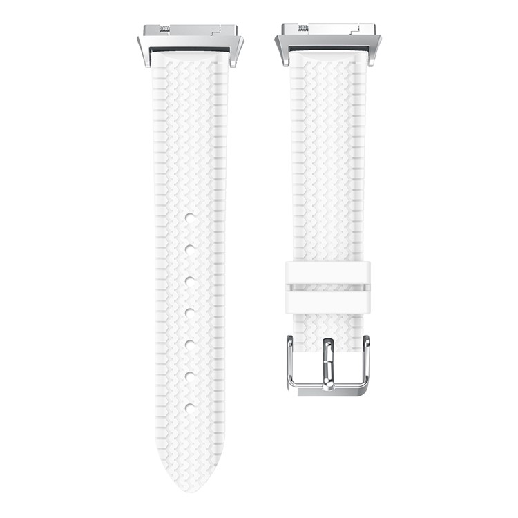 Cool Tire Pattern Adjustable Silicone Watch Band Replacement for Fitbit Ionic - White-4