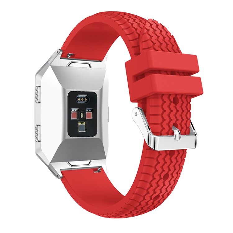 Cool Tire Pattern Adjustable Silicone Watch Band Replacement for Fitbit Ionic - Red-2