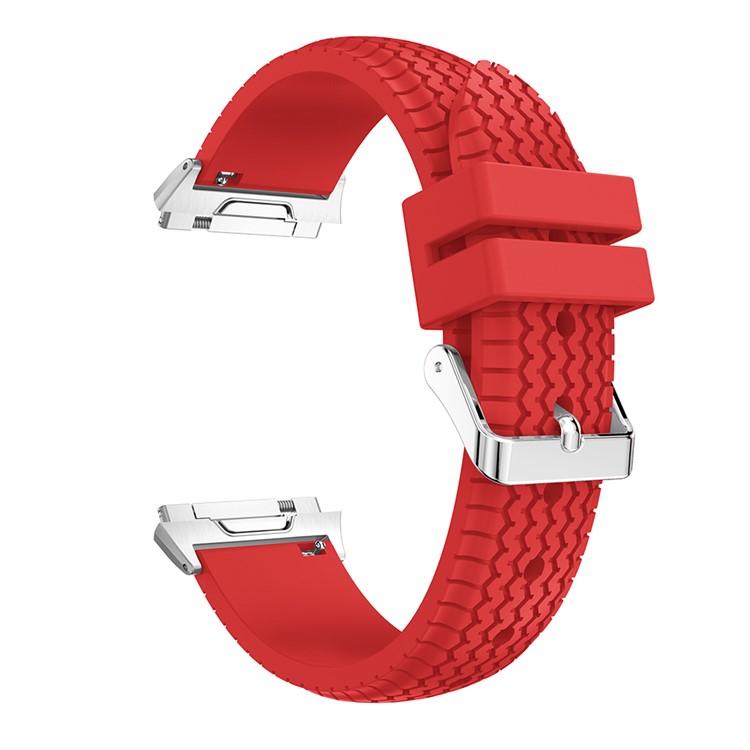 Cool Tire Pattern Adjustable Silicone Watch Band Replacement for Fitbit Ionic - Red-3