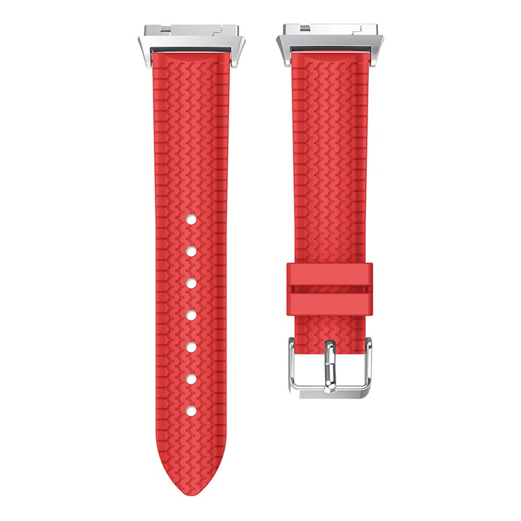 Cool Tire Pattern Adjustable Silicone Watch Band Replacement for Fitbit Ionic - Red-4