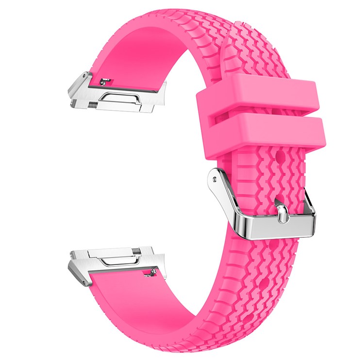 Cool Tire Pattern Adjustable Silicone Wrist Strap Replacement for Fitbit Ionic - Rose-3
