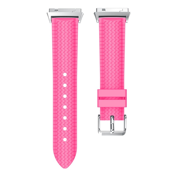 Cool Tire Pattern Adjustable Silicone Wrist Strap Replacement for Fitbit Ionic - Rose-4