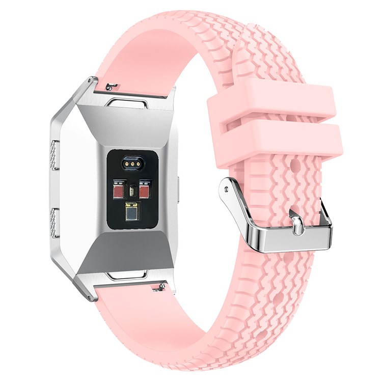 For Fitbit Ionic Cool Tire Adjustable Soft Silicone Watch Band Wrist Strap - Pink-2