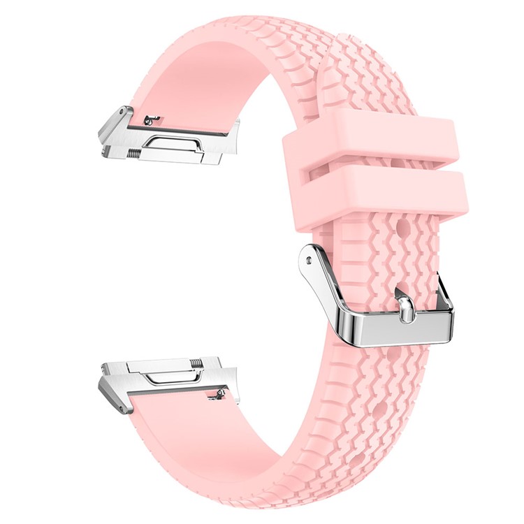 For Fitbit Ionic Cool Tire Adjustable Soft Silicone Watch Band Wrist Strap - Pink-3