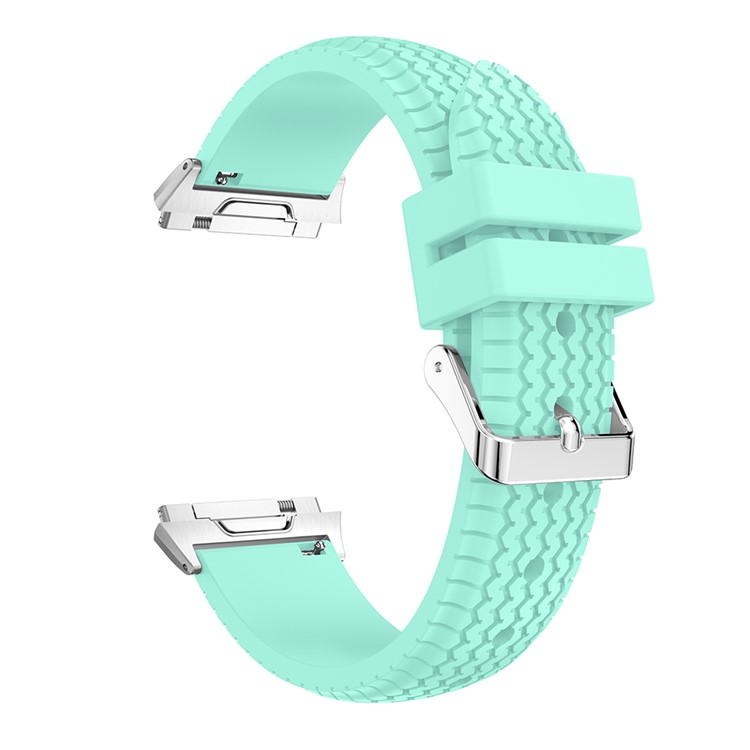 Cool Tire Soft Silicone Adjustable Strap with Connector for Fitbit Ionic - Cyan-3