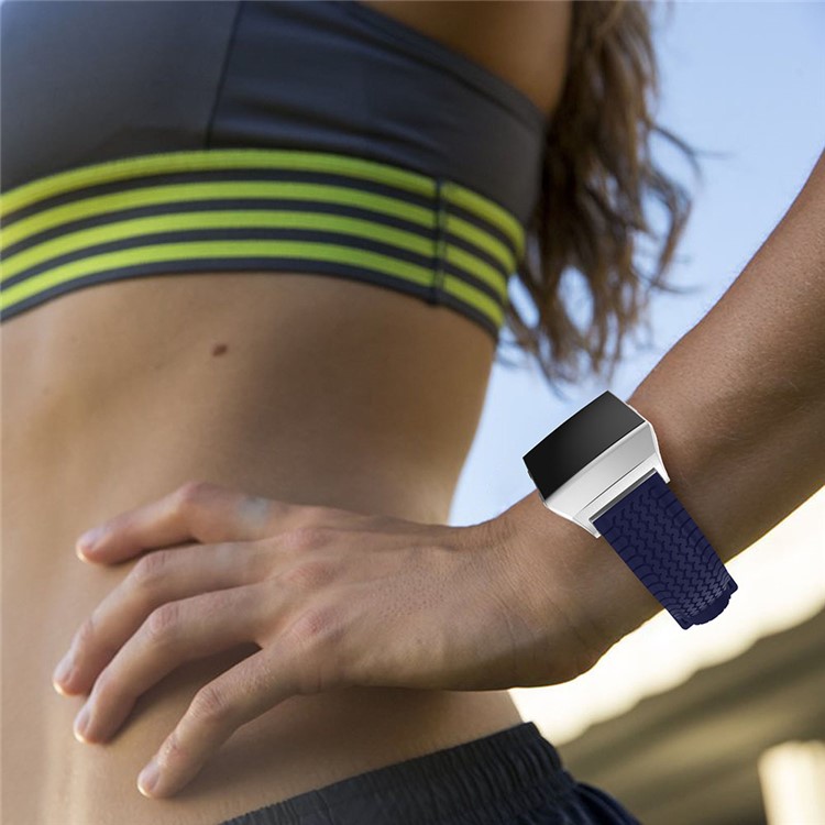 Cool Tire Pattern Adjustable Replacement Sport Strap Silicone Band for Fitbit Ionic - Blue-5