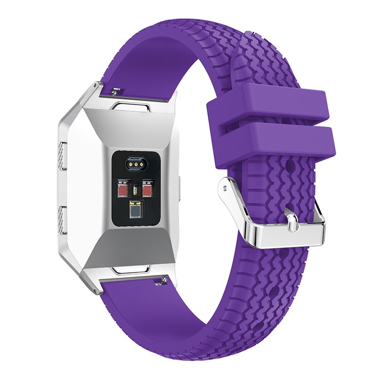 For Fitbit Ionic Cool Tire Sports Silicone Bracelet Strap Wristband Replacement - Purple-2