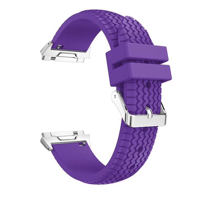 For Fitbit Ionic Cool Tire Sports Silicone Bracelet Strap Wristband Replacement - Purple-3