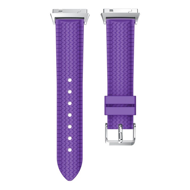 For Fitbit Ionic Cool Tire Sports Silicone Bracelet Strap Wristband Replacement - Purple-4