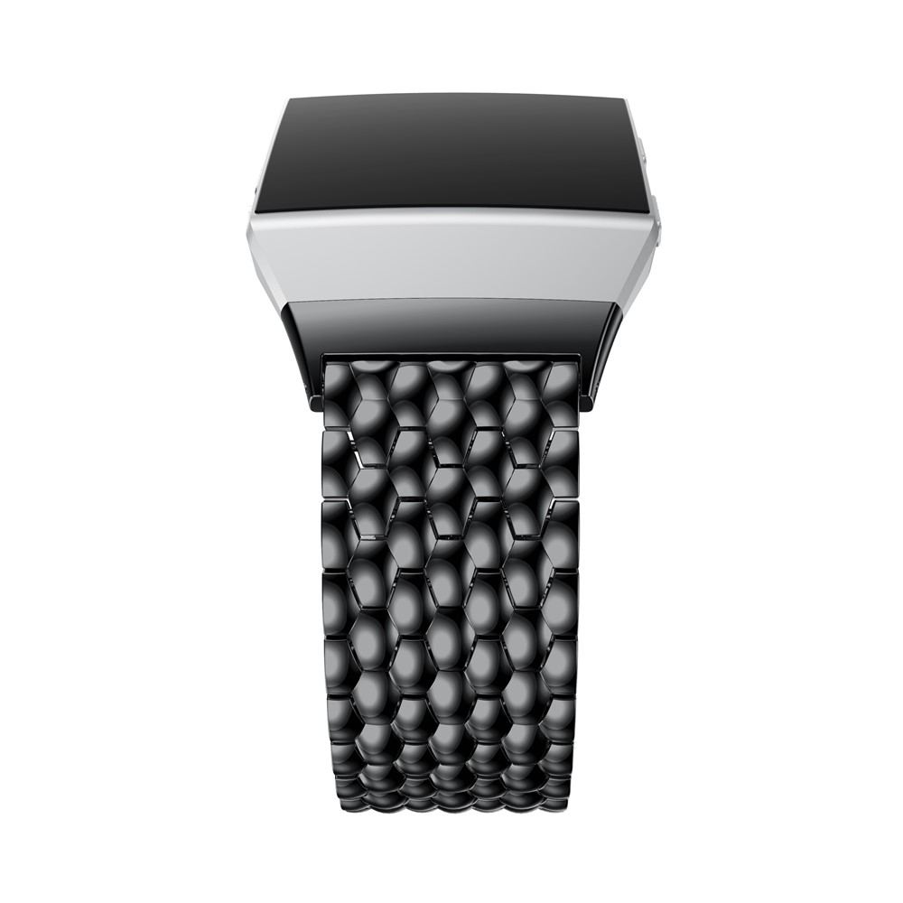 22mm Classic Dragon Texture 316L Stainless Steel Watch Band + Connector for Fitbit Ionic - Black-3