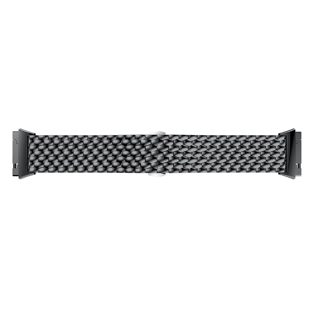22mm Classic Dragon Texture 316L Stainless Steel Watch Band + Connector for Fitbit Ionic - Black-5