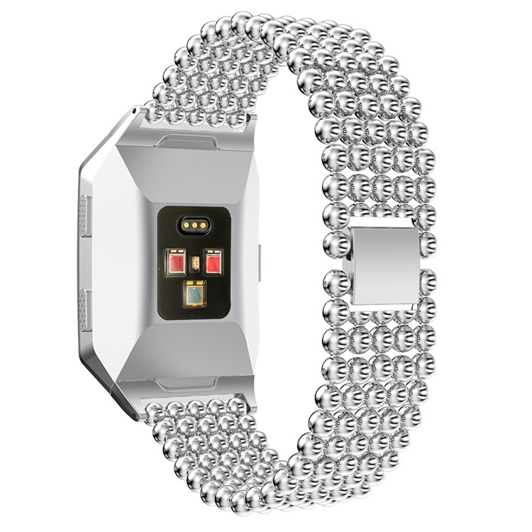 5 Beads Alloy Watch Band Replacement with Connector for Fitbit Ionic - Silver Color-2