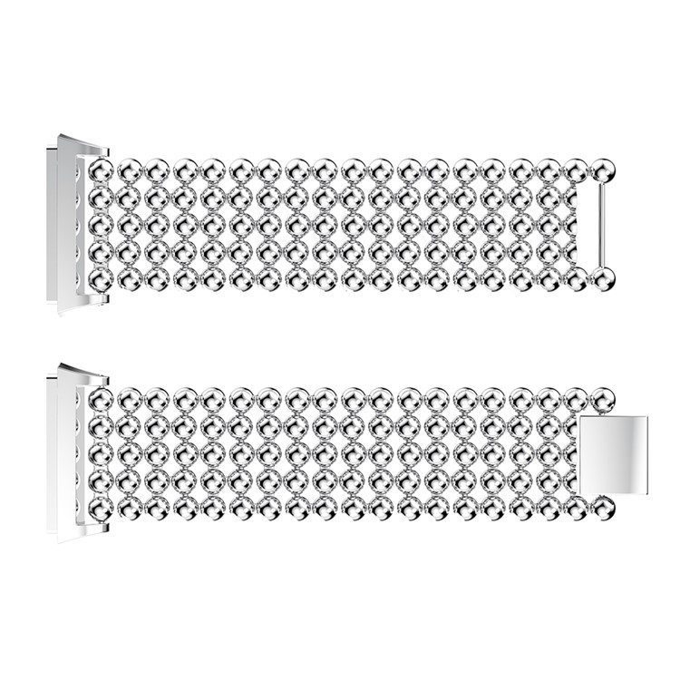 5 Beads Alloy Watch Band Replacement with Connector for Fitbit Ionic - Silver Color-3