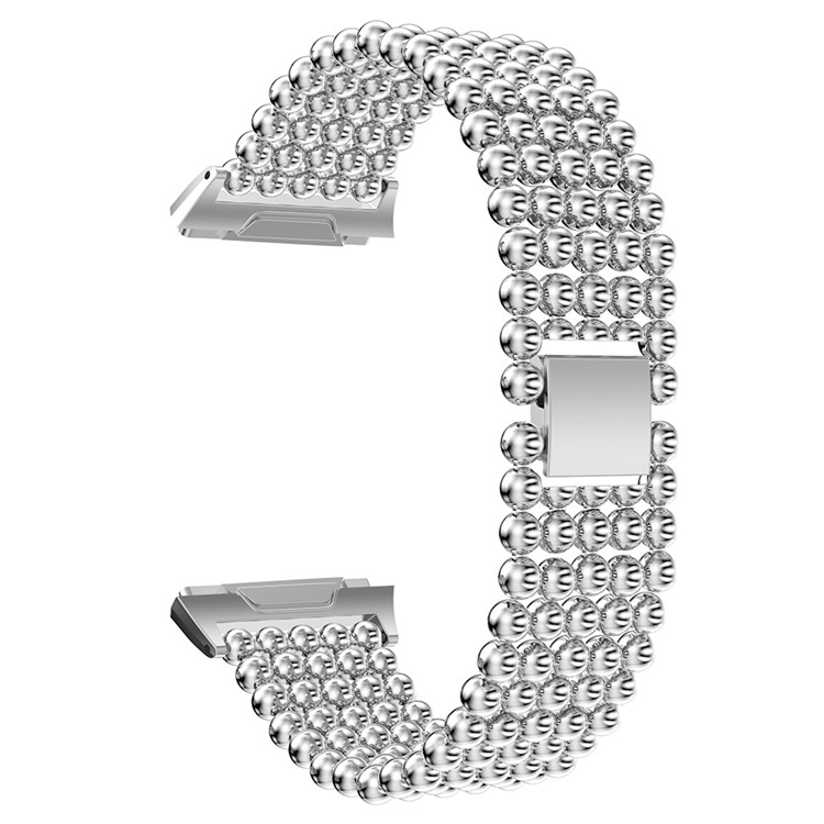 5 Beads Alloy Watch Band Replacement with Connector for Fitbit Ionic - Silver Color-4