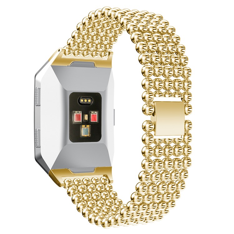 5 Beads Alloy Watch Strap Replacement with Connector for Fitbit Ionic - Gold Color-2