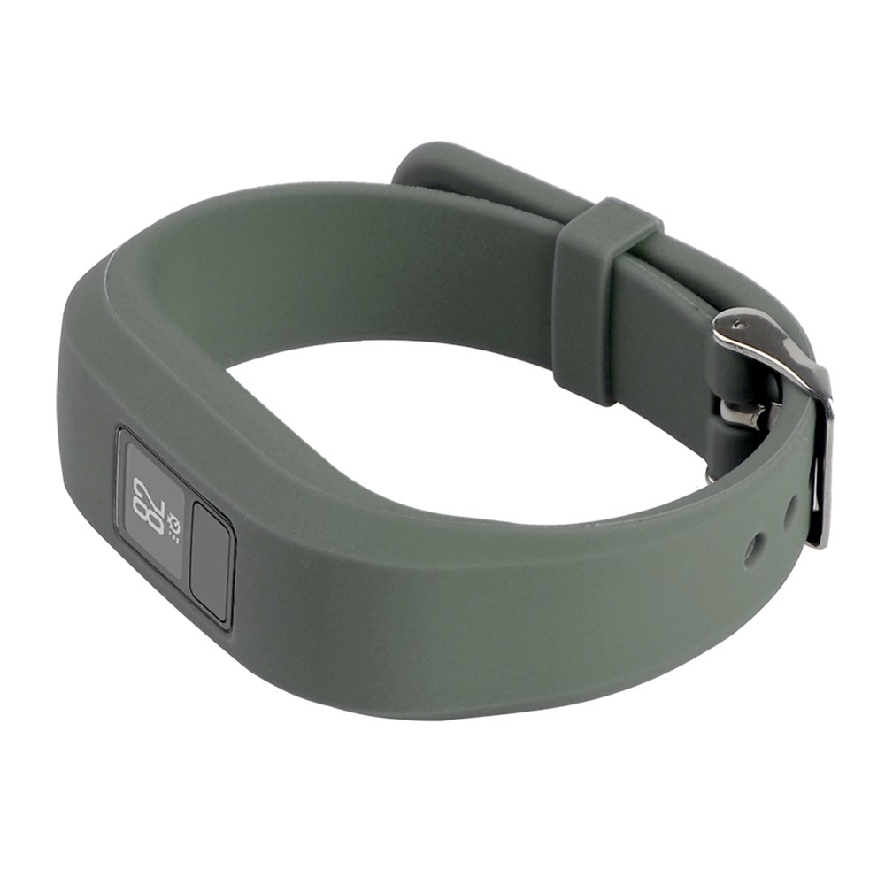 Per Garmin Vivofit 3 Cinghia di Sostituzione Regolabile Della Fascia Silicone Morbida - Grigio Scuro-4